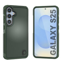 Load image into Gallery viewer, Coque PunkCase pour Galaxy S25, [Série Spartan 2.0] Coque transparente robuste et résistante [Vert foncé]
