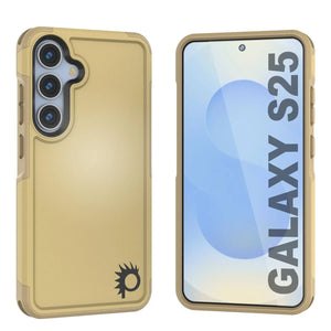 Coque PunkCase pour Galaxy S25, [Série Spartan 2.0] Coque robuste et transparente [Jaune]