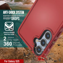 Load image into Gallery viewer, Coque PunkCase pour Galaxy S25, [Série Spartan 2.0] Coque robuste et transparente [Rouge]
