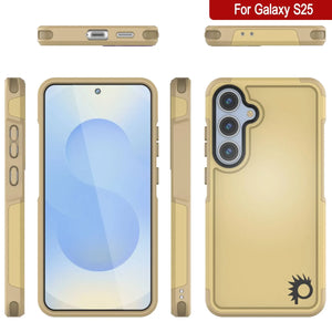 Coque PunkCase pour Galaxy S25, [Série Spartan 2.0] Coque robuste et transparente [Jaune]