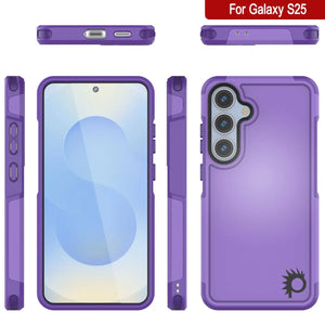 Coque PunkCase pour Galaxy S25, [Série Spartan 2.0] Coque robuste et transparente [Violet]