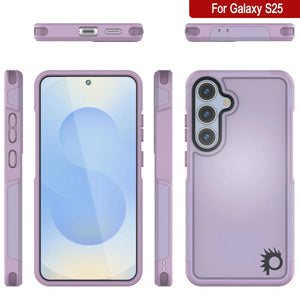 Coque PunkCase pour Galaxy S25, [Série Spartan 2.0] Coque robuste et transparente [Lilas]