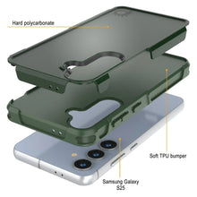 Load image into Gallery viewer, Coque PunkCase pour Galaxy S25, [Série Spartan 2.0] Coque transparente robuste et résistante [Vert foncé]
