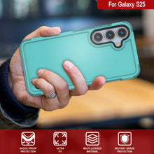 Load image into Gallery viewer, Coque PunkCase pour Galaxy S25, [Série Spartan 2.0] Coque transparente robuste et résistante [Bleu clair]
