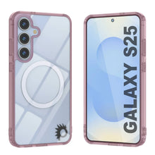 Load image into Gallery viewer, Étui de chargement sans fil magnétique pour Galaxy S25 [Série acrylique transparente] [Antidérapant] pour Galaxy S25 [Rose]
