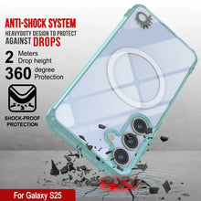 Load image into Gallery viewer, Étui de chargement sans fil magnétique pour Galaxy S25 [Série acrylique transparente] [Antidérapant] pour Galaxy S25 [Sarcelle]
