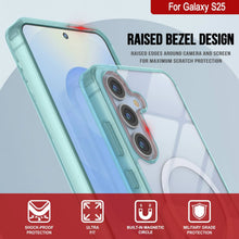Load image into Gallery viewer, Étui de chargement sans fil magnétique pour Galaxy S25 [Série acrylique transparente] [Antidérapant] pour Galaxy S25 [Sarcelle]
