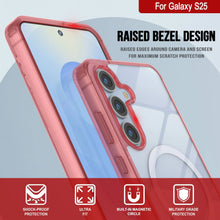 Load image into Gallery viewer, Étui de chargement sans fil magnétique pour Galaxy S25 [Série acrylique transparente] [Antidérapant] pour Galaxy S25 [Rouge]
