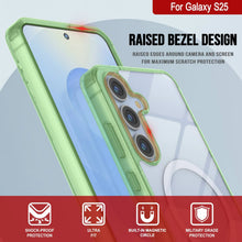 Load image into Gallery viewer, Étui de chargement sans fil magnétique pour Galaxy S25 [Série acrylique transparente] [Antidérapant] pour Galaxy S25 [Vert]

