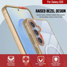 Load image into Gallery viewer, Étui de chargement sans fil magnétique pour Galaxy S25 [Série acrylique transparente] [Antidérapant] pour Galaxy S25 [Or]
