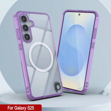 Load image into Gallery viewer, Étui de chargement sans fil magnétique pour Galaxy S25 [Série acrylique transparente] [Antidérapant] pour Galaxy S25 [Violet]
