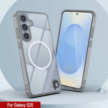 Load image into Gallery viewer, Étui de chargement sans fil magnétique pour Galaxy S25 [Série acrylique transparente] [Antidérapant] pour Galaxy S25 [Argent]
