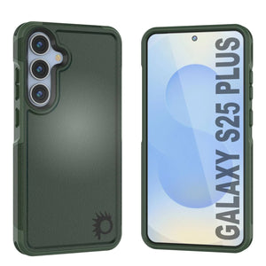 Coque PunkCase pour Galaxy S25+ Plus, [Série Spartan 2.0] Coque transparente robuste et résistante [Vert foncé]