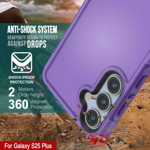 Coque PunkCase pour Galaxy S25+ Plus, [Série Spartan 2.0] Coque robuste et transparente [Violet]