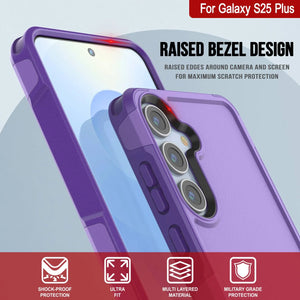 Coque PunkCase pour Galaxy S25+ Plus, [Série Spartan 2.0] Coque robuste et transparente [Violet]