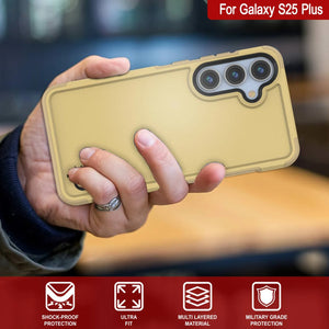 Coque PunkCase pour Galaxy S25+ Plus, [Série Spartan 2.0] Coque robuste et transparente [Jaune]