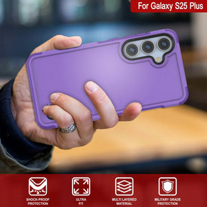 Coque PunkCase pour Galaxy S25+ Plus, [Série Spartan 2.0] Coque robuste et transparente [Violet]