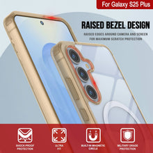 Load image into Gallery viewer, Étui de chargement sans fil magnétique pour Galaxy S25 Plus [Série acrylique transparente] [Antidérapant] pour Galaxy S25 Plus [Or]
