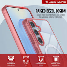 Load image into Gallery viewer, Étui de chargement sans fil magnétique pour Galaxy S25 Plus [Série acrylique transparente] [Antidérapant] pour Galaxy S25 Plus [Rouge]

