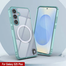 Load image into Gallery viewer, Étui de chargement sans fil magnétique pour Galaxy S25 Plus [Série acrylique transparente] [Antidérapant] pour Galaxy S25 Plus [Sarcelle]
