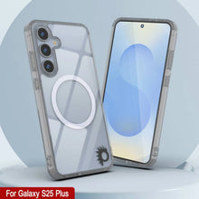 Load image into Gallery viewer, Étui de chargement sans fil magnétique pour Galaxy S25 Plus [Série acrylique transparente] [Antidérapant] pour Galaxy S25 Plus [Argent]
