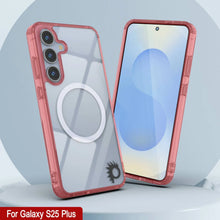 Load image into Gallery viewer, Étui de chargement sans fil magnétique pour Galaxy S25 Plus [Série acrylique transparente] [Antidérapant] pour Galaxy S25 Plus [Rouge]
