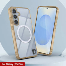 Load image into Gallery viewer, Étui de chargement sans fil magnétique pour Galaxy S25 Plus [Série acrylique transparente] [Antidérapant] pour Galaxy S25 Plus [Or]
