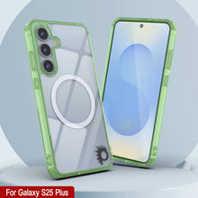 Load image into Gallery viewer, Étui de chargement sans fil magnétique pour Galaxy S25 Plus [Série acrylique transparente] [Antidérapant] pour Galaxy S25 Plus [Vert]
