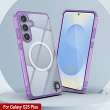 Load image into Gallery viewer, Étui de chargement sans fil magnétique pour Galaxy S25 Plus [Série acrylique transparente] [Antidérapant] pour Galaxy S25 Plus [Violet]
