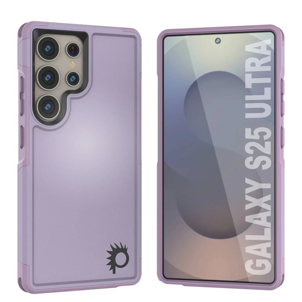 Coque PunkCase pour Galaxy S25 Ultra, [Série Spartan 2.0] Coque transparente robuste et résistante [Lilas]