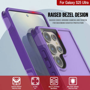 Coque PunkCase pour Galaxy S25 Ultra, [Série Spartan 2.0] Coque robuste et transparente [Violet]