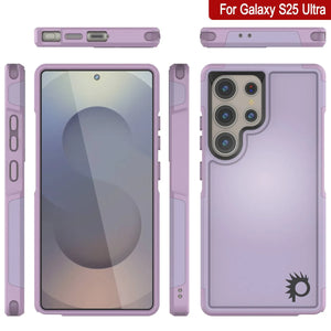 Coque PunkCase pour Galaxy S25 Ultra, [Série Spartan 2.0] Coque transparente robuste et résistante [Lilas]