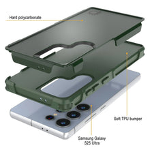 Load image into Gallery viewer, Coque PunkCase pour Galaxy S25 Ultra, [Série Spartan 2.0] Coque transparente robuste et résistante [Vert foncé]
