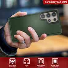 Load image into Gallery viewer, Coque PunkCase pour Galaxy S25 Ultra, [Série Spartan 2.0] Coque transparente robuste et résistante [Vert foncé]
