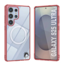 Load image into Gallery viewer, Étui de chargement sans fil magnétique pour Galaxy S25 Ultra [Série acrylique transparente] [Antidérapant] pour Galaxy S25 Ultra [Rouge]
