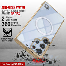Load image into Gallery viewer, Étui de chargement sans fil magnétique pour Galaxy S25 Ultra [Série acrylique transparente] [Antidérapant] pour Galaxy S25 Ultra [Or]
