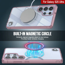 Load image into Gallery viewer, Étui de chargement sans fil magnétique pour Galaxy S25 Ultra [Série acrylique transparente] [Antidérapant] pour Galaxy S25 Ultra [Rose]
