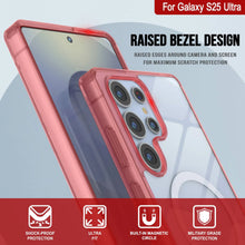 Load image into Gallery viewer, Étui de chargement sans fil magnétique pour Galaxy S25 Ultra [Série acrylique transparente] [Antidérapant] pour Galaxy S25 Ultra [Rouge]
