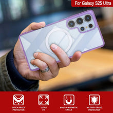 Load image into Gallery viewer, Étui de chargement sans fil magnétique pour Galaxy S25 Ultra [Série acrylique transparente] [Antidérapant] pour Galaxy S25 Ultra [Violet]
