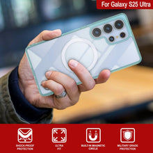Load image into Gallery viewer, Étui de chargement sans fil magnétique pour Galaxy S25 Ultra [Série acrylique transparente] [Antidérapant] pour Galaxy S25 Ultra [Sarcelle]
