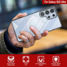 Load image into Gallery viewer, Étui de chargement sans fil magnétique pour Galaxy S25 Ultra [Série acrylique transparente] [Antidérapant] pour Galaxy S25 Ultra [Noir]
