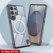 Load image into Gallery viewer, Étui de chargement sans fil magnétique pour Galaxy S25 Ultra [Série acrylique transparente] [Antidérapant] pour Galaxy S25 Ultra [Noir]
