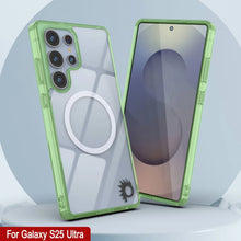 Load image into Gallery viewer, Étui de chargement sans fil magnétique pour Galaxy S25 Ultra [Série acrylique transparente] [Antidérapant] pour Galaxy S25 Ultra [Vert]
