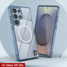 Load image into Gallery viewer, Étui de chargement sans fil magnétique pour Galaxy S25 Ultra [Série acrylique transparente] [Antidérapant] pour Galaxy S25 Ultra [Marine]
