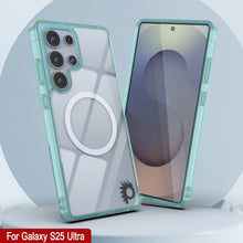 Load image into Gallery viewer, Étui de chargement sans fil magnétique pour Galaxy S25 Ultra [Série acrylique transparente] [Antidérapant] pour Galaxy S25 Ultra [Sarcelle]
