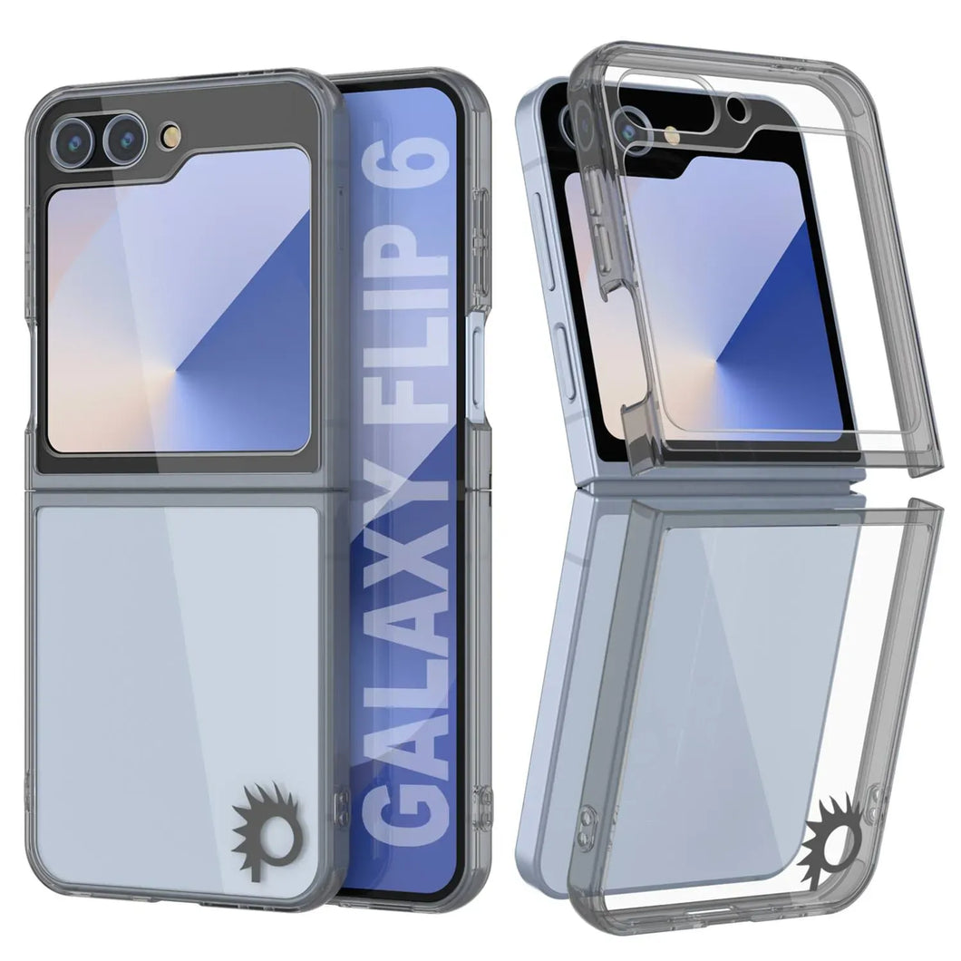 Coque Galaxy Z Flip6 [Série Acrylique Transparente] [Antidérapante] Pour Galaxy Z Flip6 [Gris]