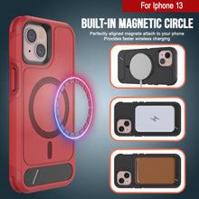 Load image into Gallery viewer, PunkCase Coque pour iPhone 13 [Série Spartan X] Coque robuste avec béquille + MagRing [rouge]
