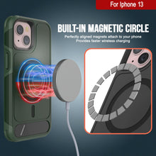 Load image into Gallery viewer, PunkCase Coque pour iPhone 13 [Série Spartan X] Coque robuste avec béquille + MagRing [vert foncé]
