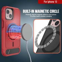 Load image into Gallery viewer, PunkCase Coque pour iPhone 13 [Série Spartan X] Coque robuste avec béquille + MagRing [rouge]
