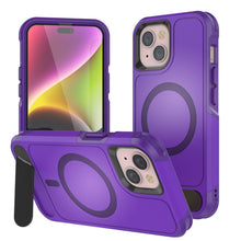 Load image into Gallery viewer, Coque PunkCase pour iPhone 13, [Série Spartan X] Coque robuste et résistante avec béquille + anneau magnétique [violet]
